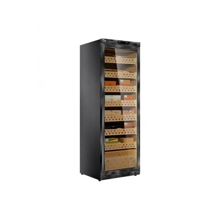 Raching Karbonfiber Siyah Elektronik Humidor - Puro Dolabı MON3800A - Parmida