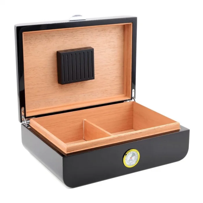 Racing Edition Karbon Dizayn Humidor Puro Kutusu Siyah 50s