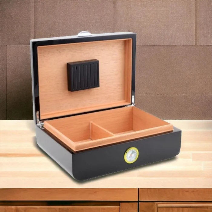 Racing Edition Karbon Dizayn Humidor Puro Kutusu Siyah 50s