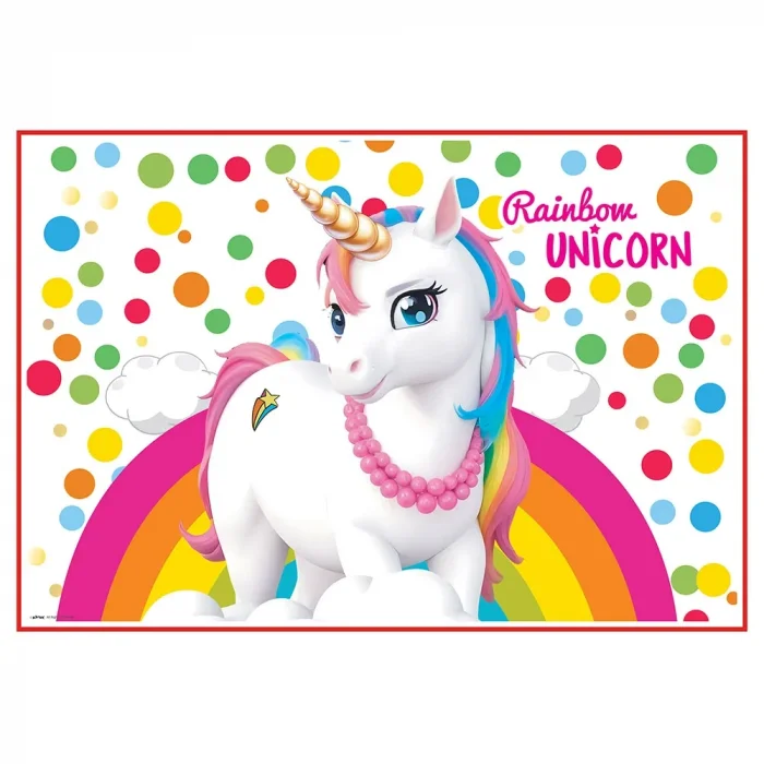 Rainbow Unicorn Boyama Aktiviteli Parti Sunumu