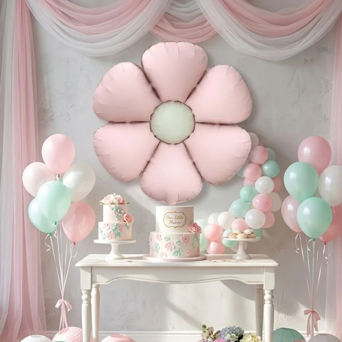 Retro Papatya Şekilli Folyo Balon
