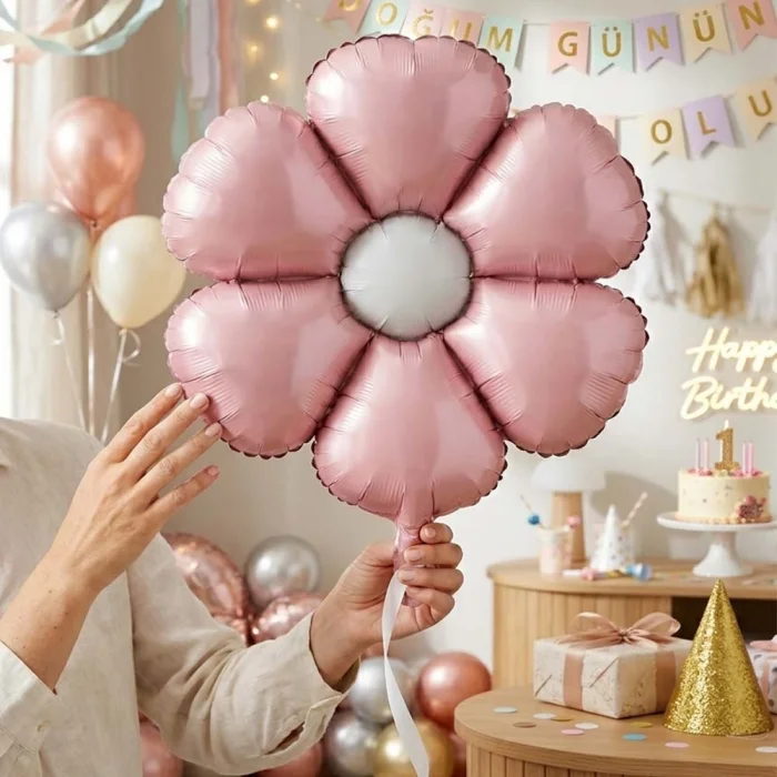 Retro Papatya Şekilli Folyo Balon