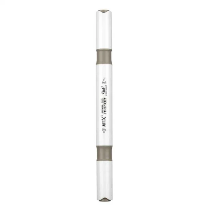 Rich Art-X Acrylic Duo Marker Çift Uçlu Su Bazlı Boyama Markörü  No:130 Taş Gri