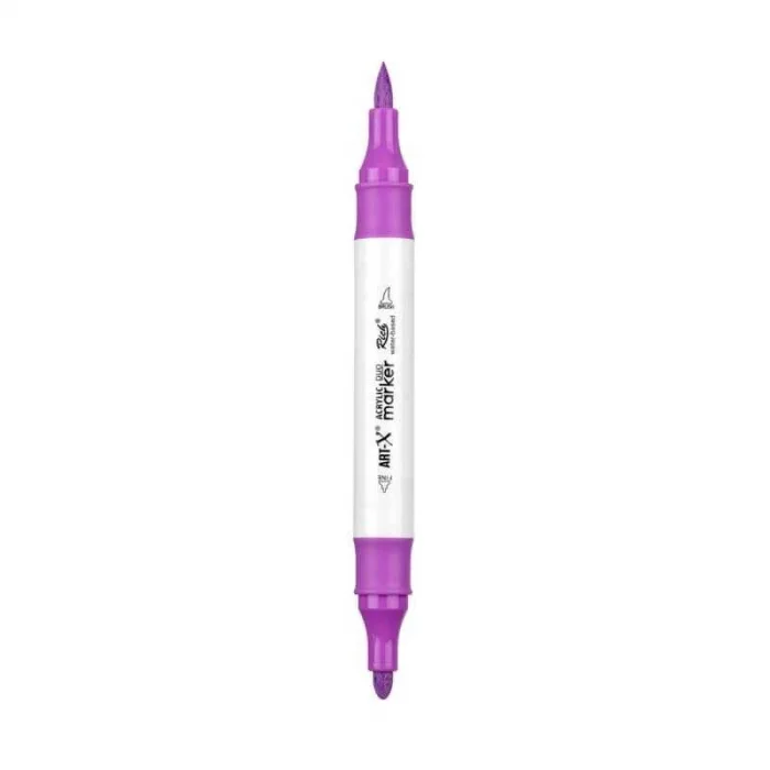 Rich Art-X Acrylic Duo Marker Çift Uçlu Su Bazlı Boyama Markörü No:131 Açık Mor