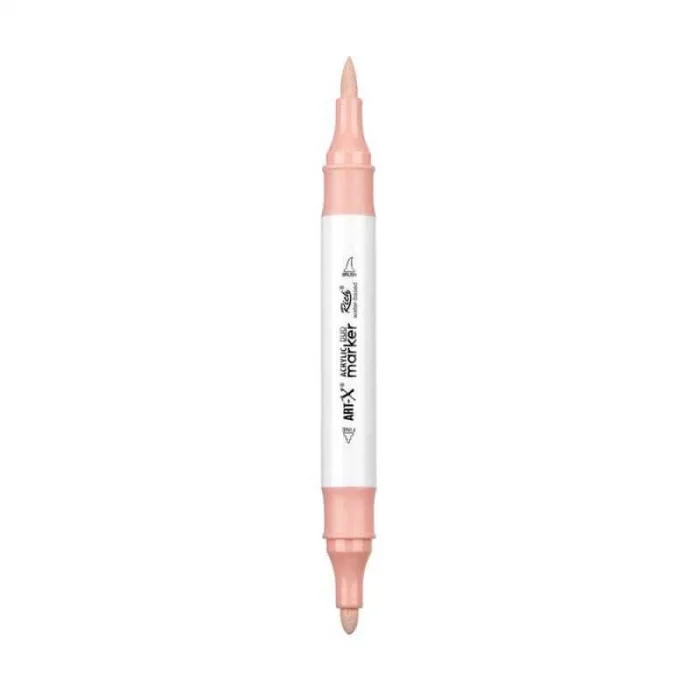 Rich Art-X Acrylic Duo Marker Çift Uçlu Su Bazlı Boyama Markörü No:144 Açık Mercan