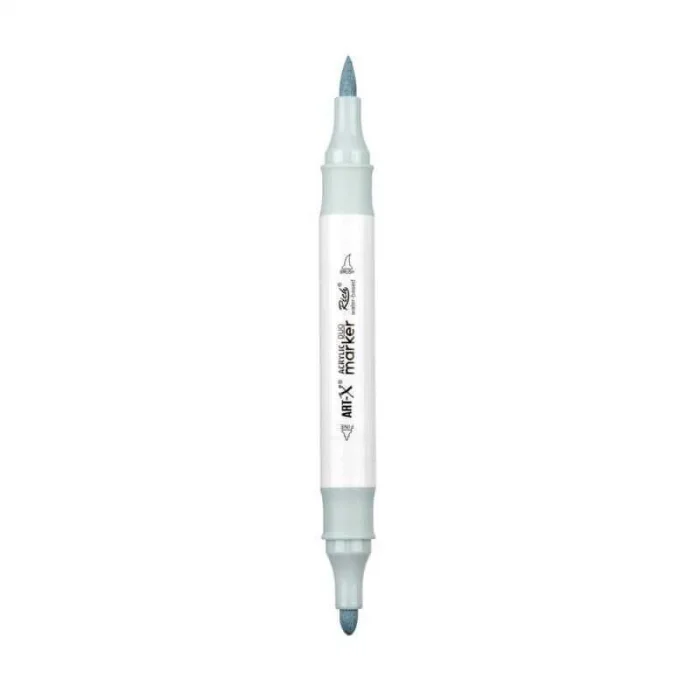 Rich Art-X Acrylic Duo Marker Çift Uçlu Su Bazlı Boyama Markörü No:153 Gri Mavi