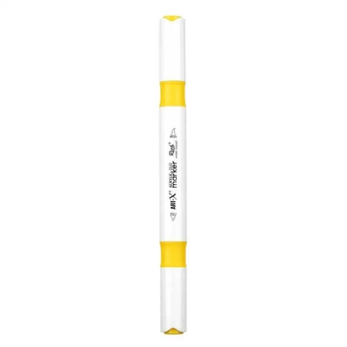 Rich Art-X Acrylic Duo Marker Çift Uçlu Su Bazlı Boyama Markörü No:20 Sarı