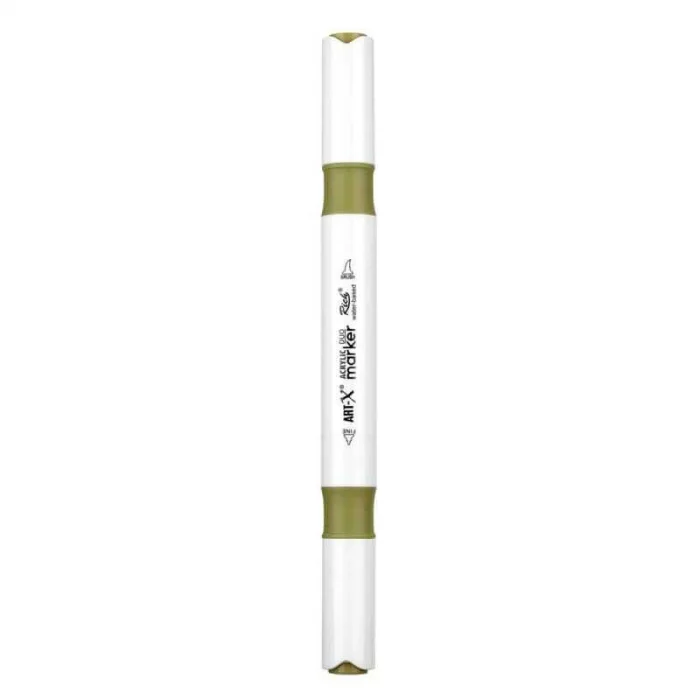 Rich Art-X Acrylic Duo Marker Çift Uçlu Su Bazlı Boyama Markörü No:202 Haki