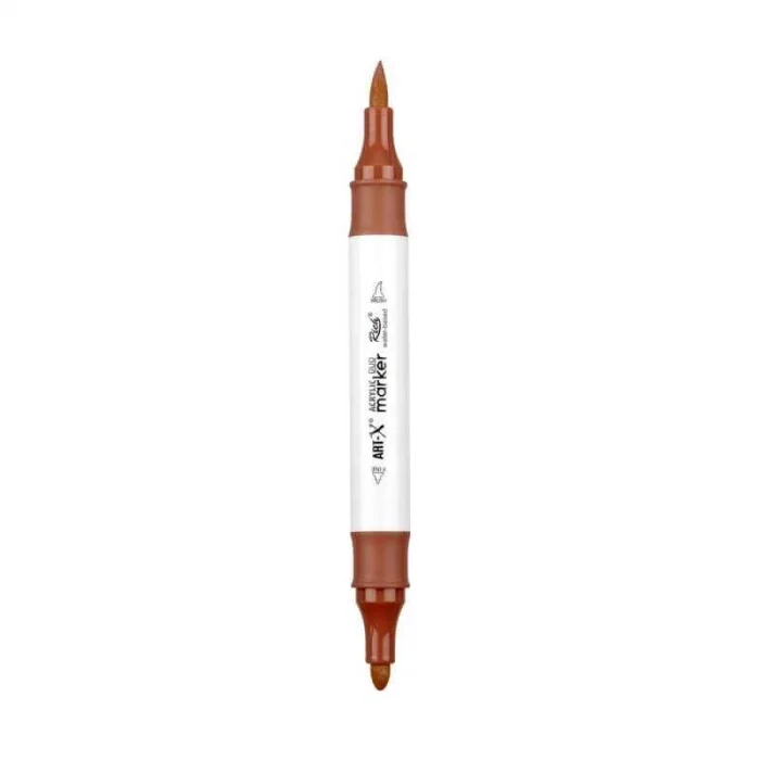 Rich Art-X Acrylic Duo Marker Çift Uçlu Su Bazlı Boyama Markörü No:204 Çikolata
