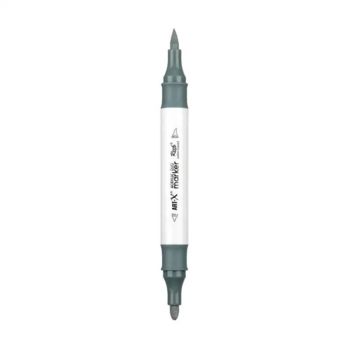Rich Art-X Acrylic Duo Marker Çift Uçlu Su Bazlı Boyama Markörü No:212 Gri