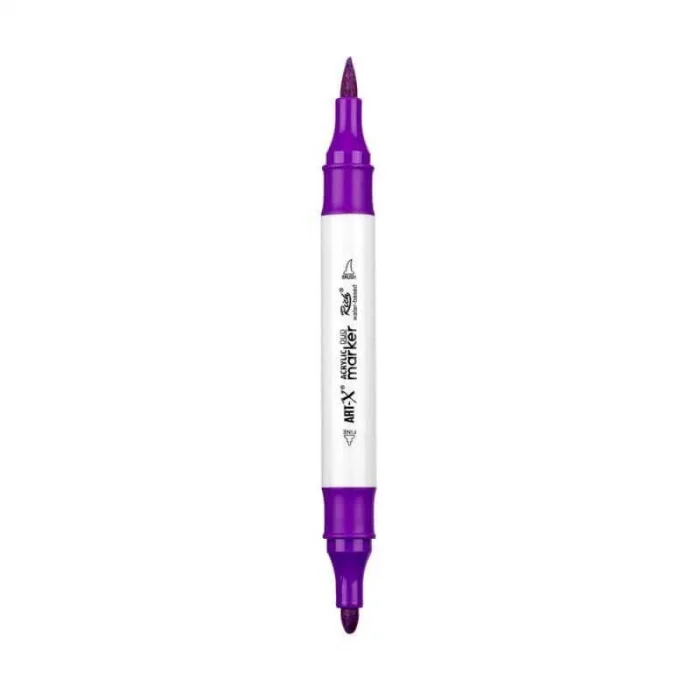 Rich Art-X Acrylic Duo Marker Çift Uçlu Su Bazlı Boyama Markörü No:27 Eflatun