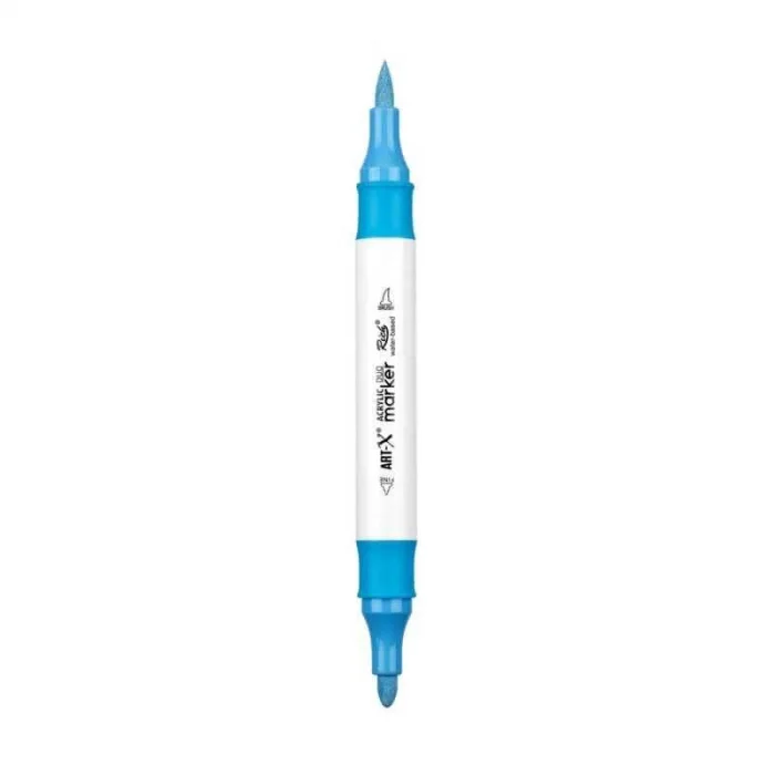 Rich Art-X Acrylic Duo Marker Çift Uçlu Su Bazlı Boyama Markörü No:29 Boncuk Mavi