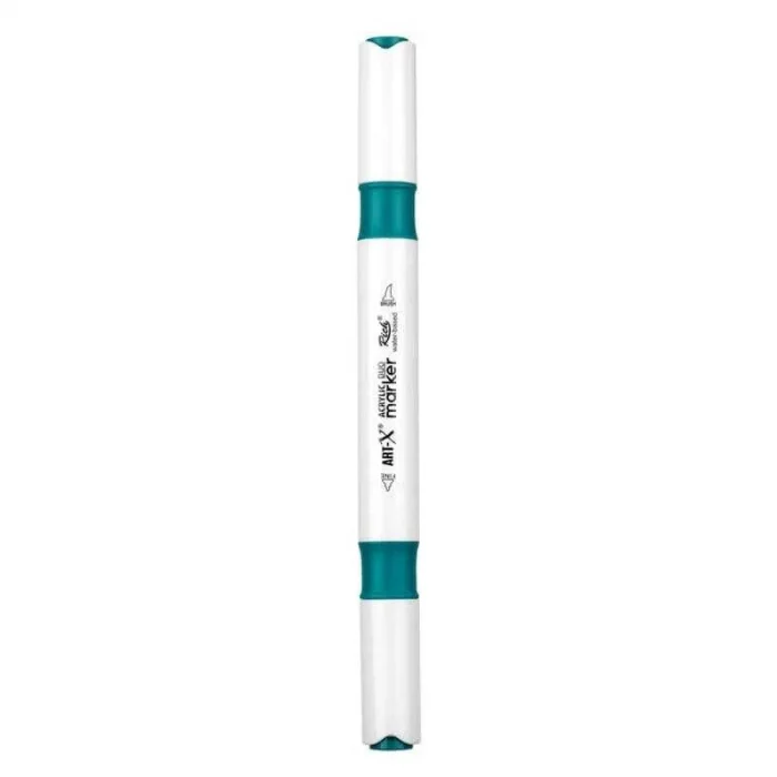 Rich Art-X Acrylic Duo Marker Çift Uçlu Su Bazlı Boyama Markörü No:35 Turkuaz Yeşil