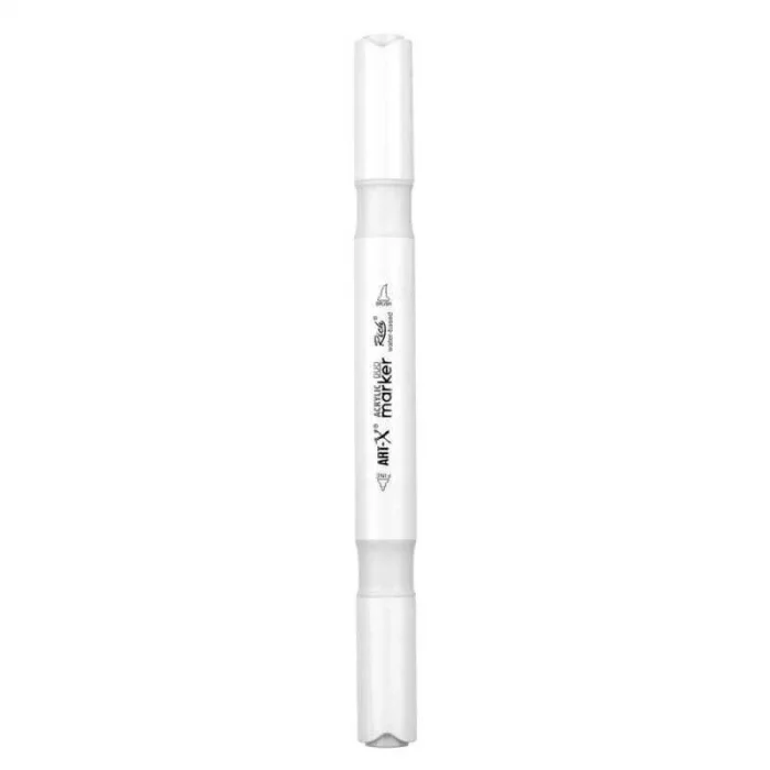 Rich Art-X Acrylic Duo Marker Çift Uçlu Su Bazlı Boyama Markörü No:43 Beyaz