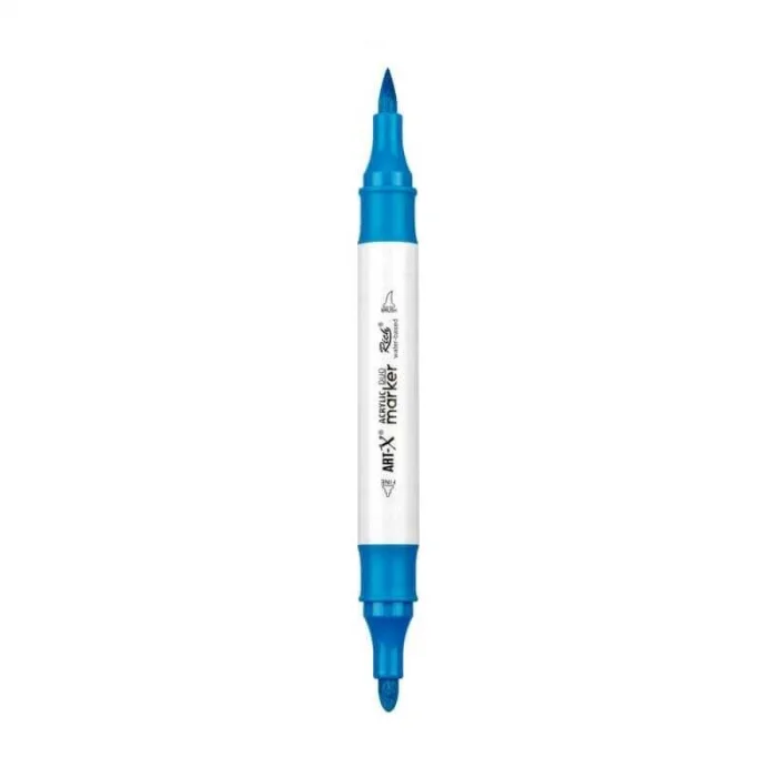 Rich Art-X Acrylic Duo Marker Çift Uçlu Su Bazlı Boyama Markörü No:48 Mavi
