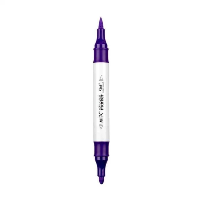 Rich Art-X Acrylic Duo Marker Çift Uçlu Su Bazlı Boyama Markörü No:51 Mor