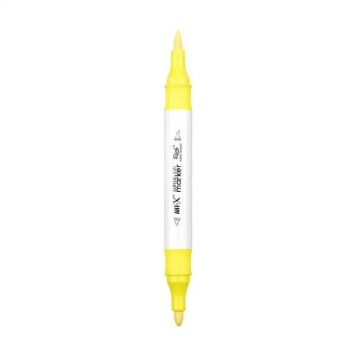 Rich Art-X Acrylic Duo Marker Çift Uçlu Su Bazlı Boyama Markörü No:63 Neon Sarı