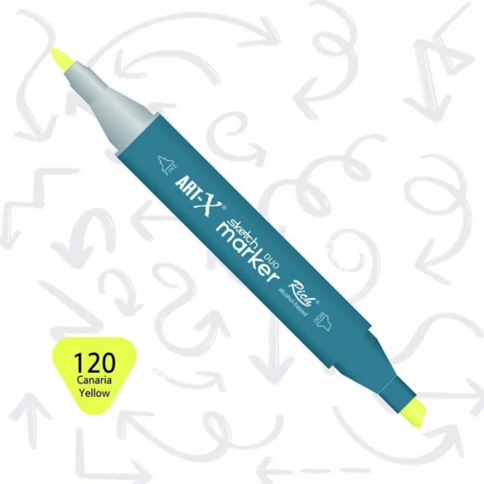 Rich Art-X Sketch Marker Duo Çift Uçlu Marker Kalem 120 Canaria Yellow