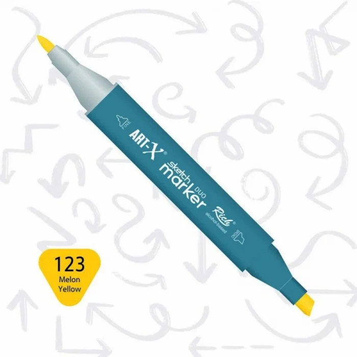 Rich Art-X Sketch Marker Duo Çift Uçlu Marker Kalem 123 Melon Yellow
