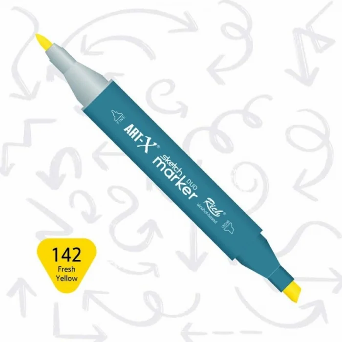 Rich Art-X Sketch Marker Duo Çift Uçlu Marker Kalem 142 Fresh Yellow