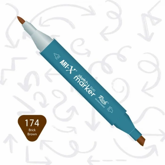 Rich Art-X Sketch Marker Duo Çift Uçlu Marker Kalem 174 Brick Brown