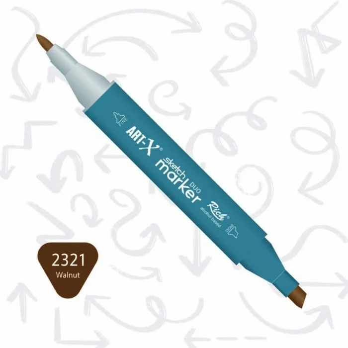 Rich Art-X Sketch Marker Duo Çift Uçlu Marker Kalem 2321 Walnut