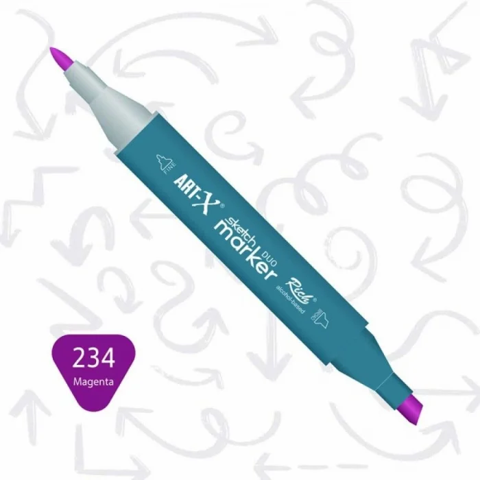 Rich Art-X Sketch Marker Duo Çift Uçlu Marker Kalem 234 Magenta