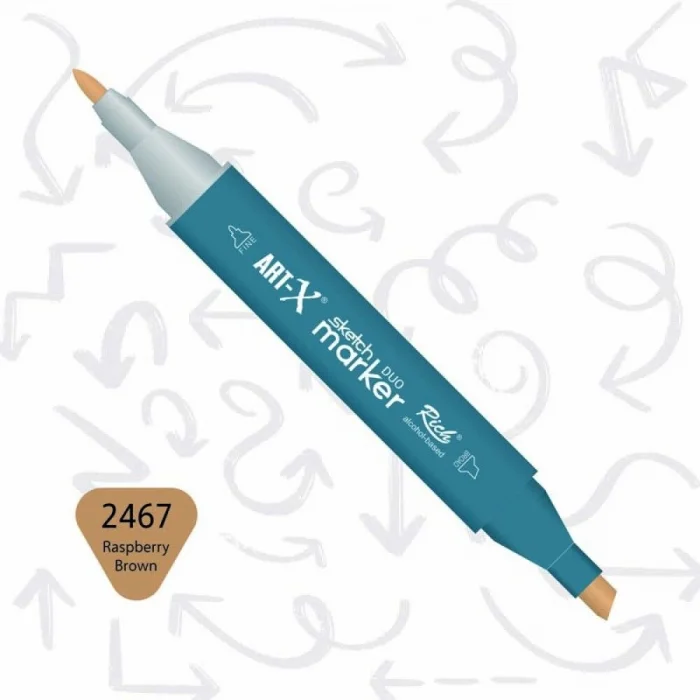 Rich Art-X Sketch Marker Duo Çift Uçlu Marker Kalem 2467 Raspberry Brown