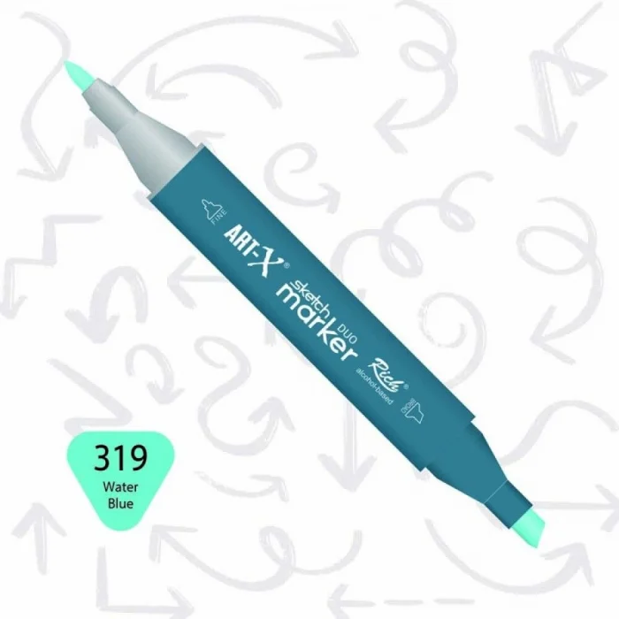 Rich Art-X Sketch Marker Duo Çift Uçlu Marker Kalem 319 Water Blue