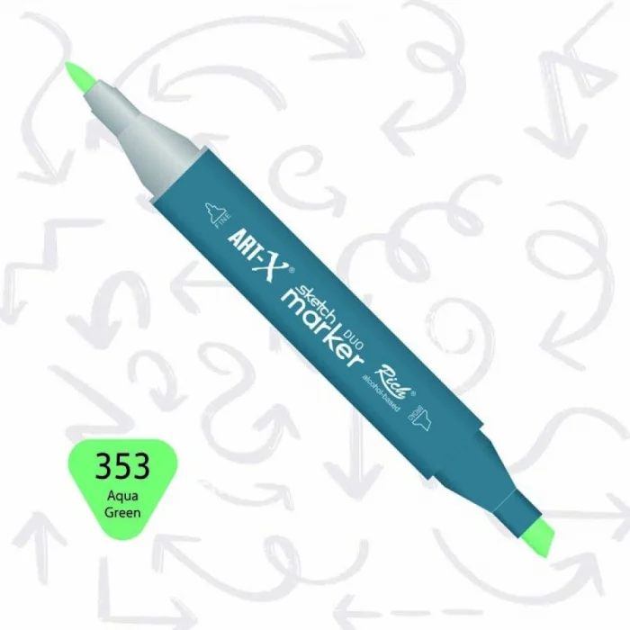 Rich Art-X Sketch Marker Duo Çift Uçlu Marker Kalem 353 Aqua Green