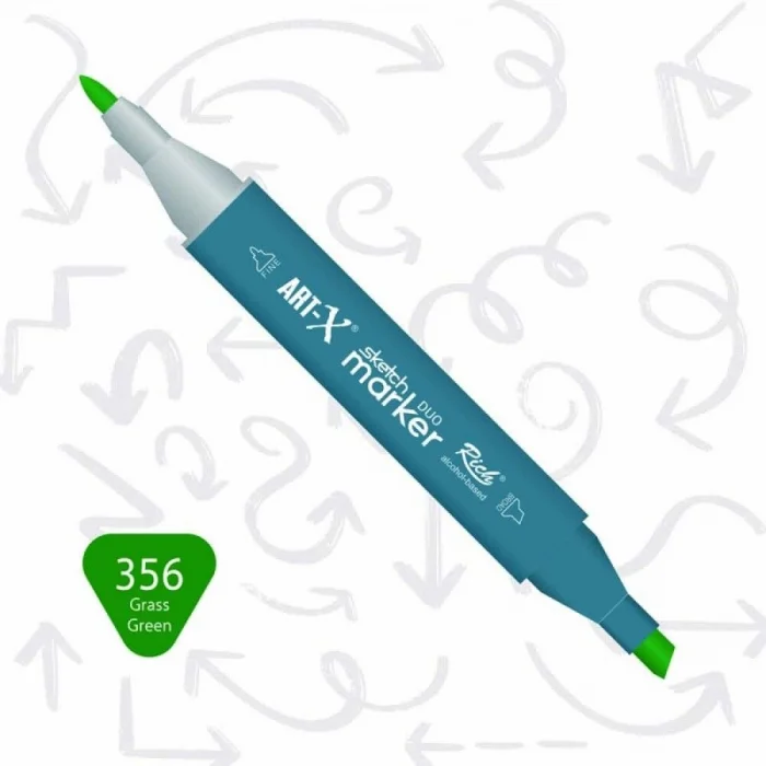 Rich Art-X Sketch Marker Duo Çift Uçlu Marker Kalem 356 Grass Green