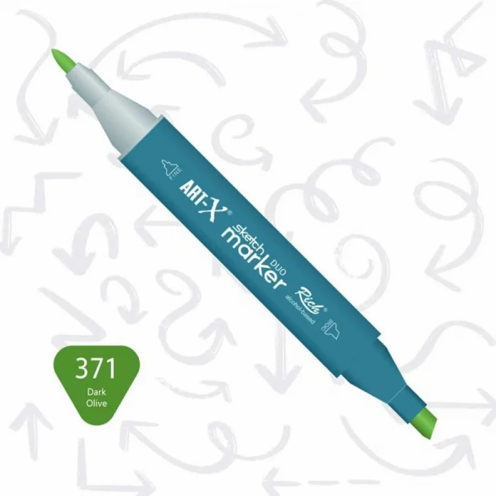 Rich Art-X Sketch Marker Duo Çift Uçlu Marker Kalem 371 Dark Olive