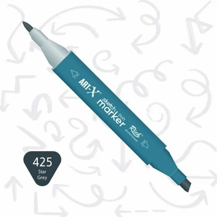 Rich Art-X Sketch Marker Duo Çift Uçlu Marker Kalem 425 Star Grey