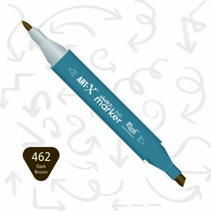 Rich Art-X Sketch Marker Duo Çift Uçlu Marker Kalem 462 Dark Brown