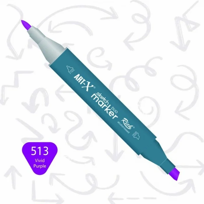 Rich Art-X Sketch Marker Duo Çift Uçlu Marker Kalem 513 Vivid Purple