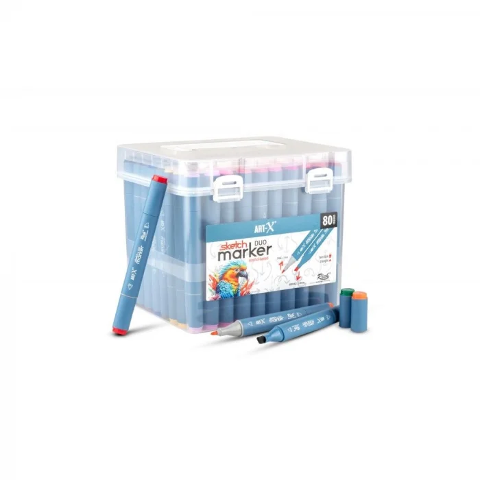 Rich Art-X Sketch Marker Duo Çift Uçlu Marker Kalem Seti 80 Renk