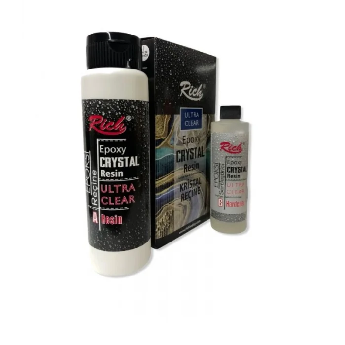 Rich Crystal Resin Transparan Şeffaf Kristal Epoksi Reçine 750 cc.
