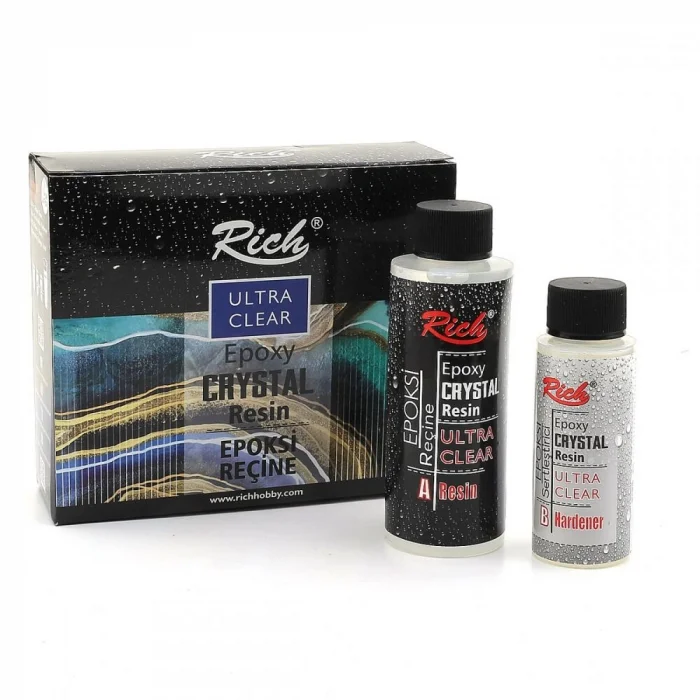 Rich Crystal Resin Transparan Şeffaf Kristal Epoksi Reçine Seti 180 cc.
