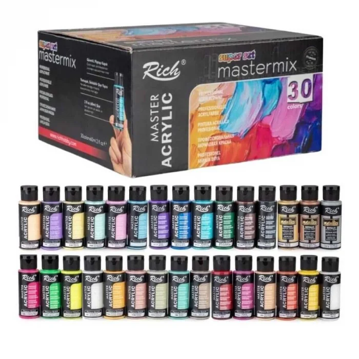 Rich Mastermix Super Set Akrilik Boya Seti 30 Renk x 60 ml.