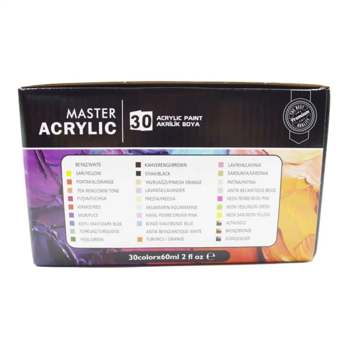 Rich Mastermix Super Set Akrilik Boya Seti 30 Renk x 60 ml.