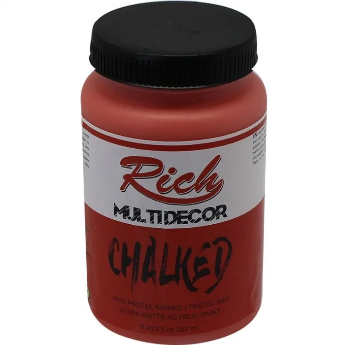 Rich Multi Decor Chalked Akrilik Boya 250 cc. 4530 PASTEL KIRMIZI