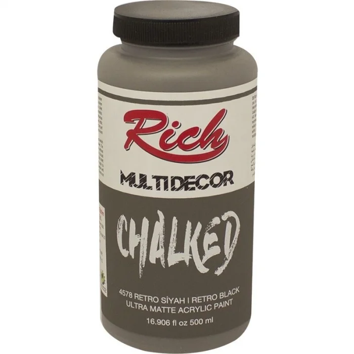 Rich Multi Decor Chalked Akrilik Boya 500 cc. 4578 RETRO SİYAH