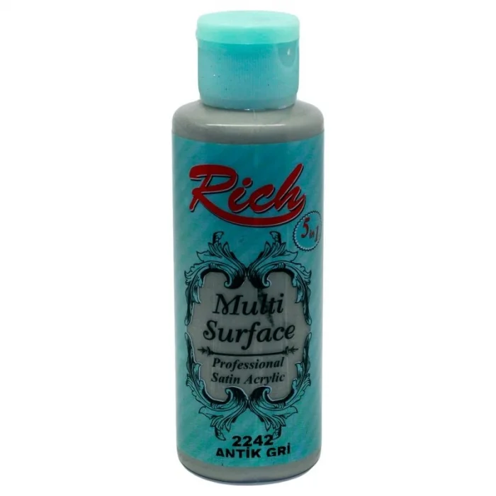 Rich Multi Surface Her Yüzey İçin Akrilik Boya 120 cc. 2242 ANTİK GRİ