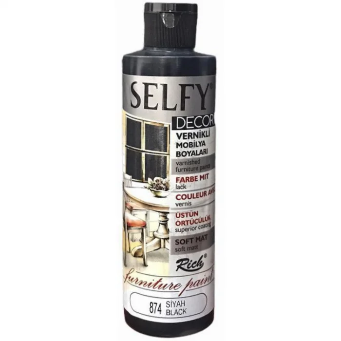 Rich Selfy Decor Vernikli Boya 240 cc 874 SİYAH