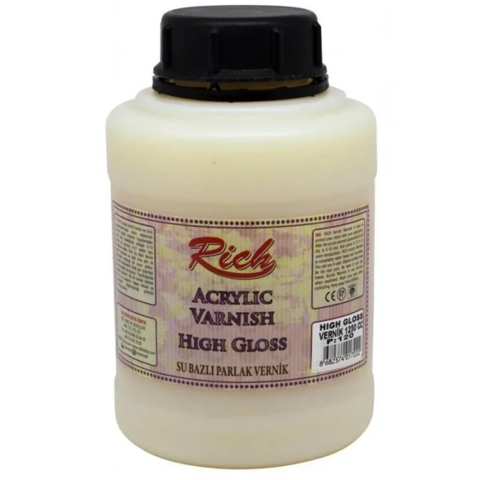 Rich Su Bazlı Vernik PARLAK (High Gloss Acrylic Varnish) 1250 cc.