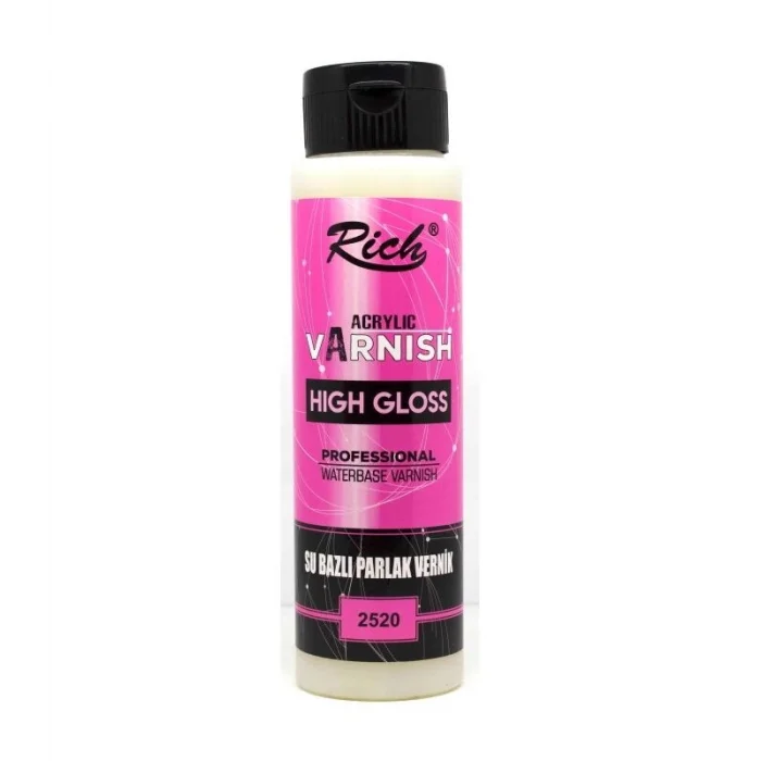 Rich Su Bazlı Vernik PARLAK (High Gloss Acrylic Varnish) 500 cc.