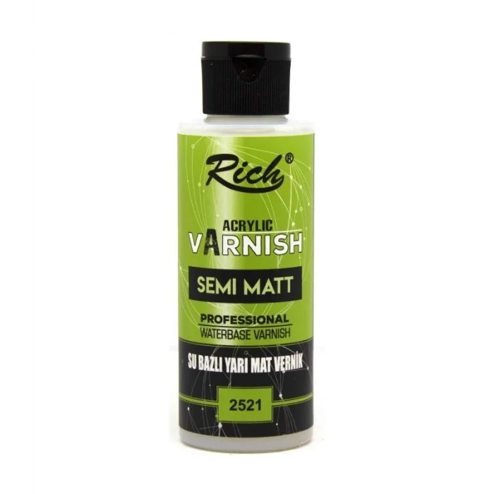 Rich Su Bazlı Vernik YARI MAT (Semi Matt Acrylic Varnish) 120 cc.