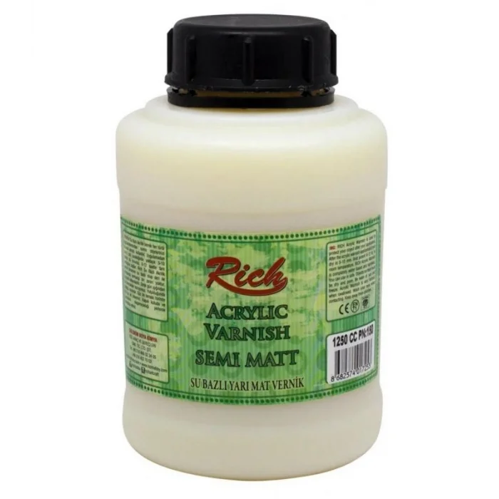 Rich Su Bazlı Vernik YARI MAT (Semi Matt Acrylic Varnish) 1250 cc.