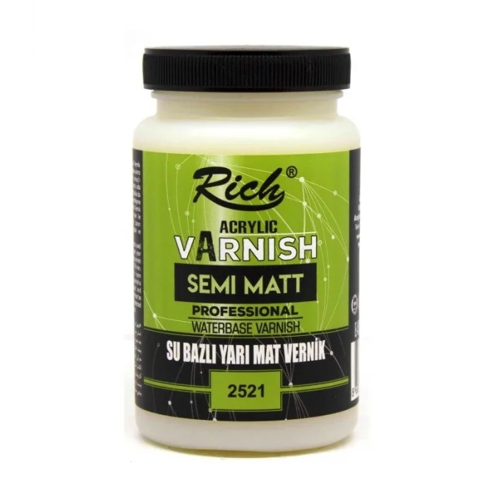 Rich Su Bazlı Vernik YARI MAT (Semi Matt Acrylic Varnish) 250 cc.