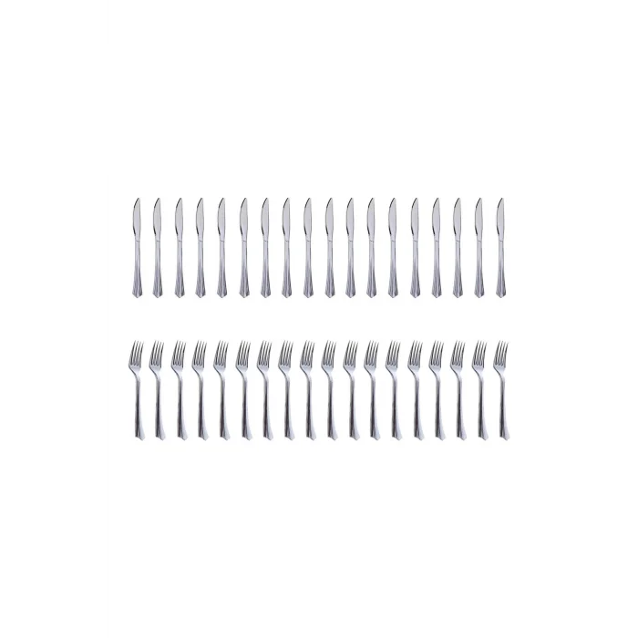 Roll-Up 36 Parça Metal Görünümlü Plastik Çatal Bıçak Set
